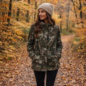 Love Tree Green and Brown Women’s Camo Jacket